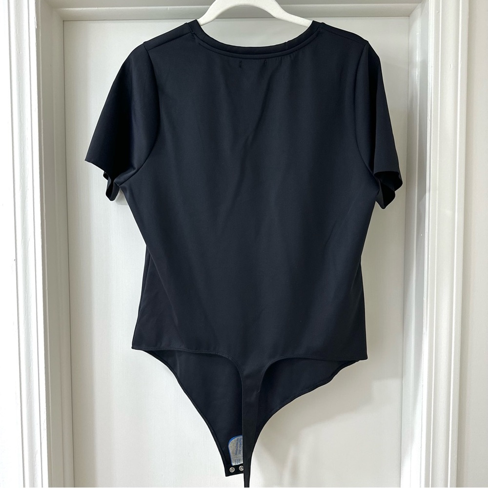 Good American Black Short Sleeve Scuba Bodysuit Thong Bottom, Size XXL (5) - Picture 9 of 9